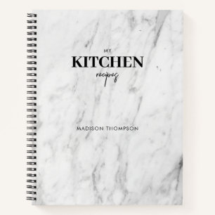 Livre de recettes de cuisine en marbre blanc moder