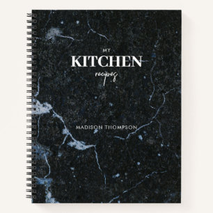 Livre de recettes de cuisine en marbre noir modern