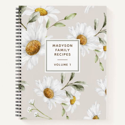 Livre de Recettes de Famille Fleurs de Marguerite  (Devant)