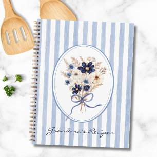 Livre de Recettes de Famille Personnalisé Fleur Bl