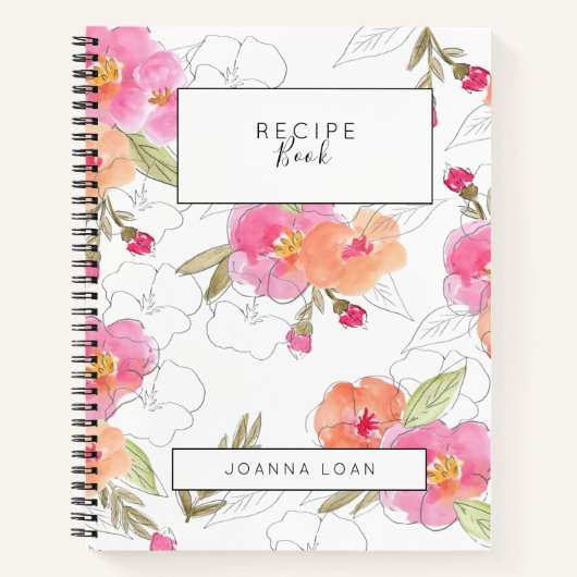 Livre de recettes de fleurs florales roses livre d (Devant)