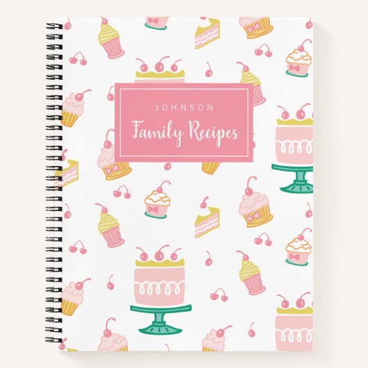Livre de recettes de gâteaux rose Preppy (Devant)