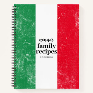 Livre de recettes de la famille du drapeau italien