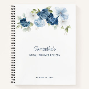 Livre de recettes de mariage chic et floral bleu p