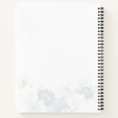 Livre de recettes de mariage chic floral bleu pous (Dos)