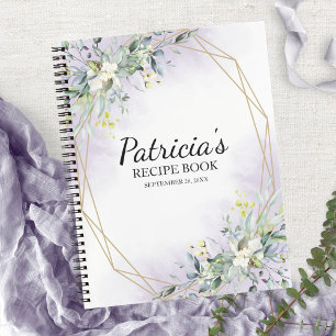 Livre de recettes de mariage géométrique verdure