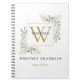 Livre de recettes de monogramme de verdure d'or él (Devant)