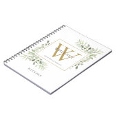 Livre de recettes de monogramme de verdure élégant (Côté gauche)