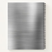 Livre de recettes de monogramme en métal brossé ar (Dos)