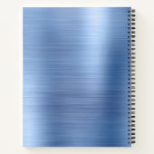 Livre de recettes de monogramme en métal brossé bl (Dos)