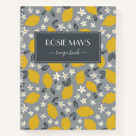 Livre de recettes de Motif de citron jaune pâle (Devant)