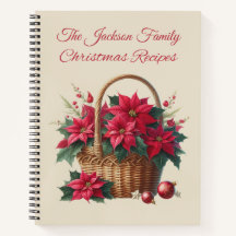 Livre de recettes de Noël au poinsettia personnali