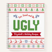 Livre de recettes de Noël avec un pull moche vert (Devant)