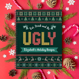 Livre de recettes de Noël tricoté vert Sweater de