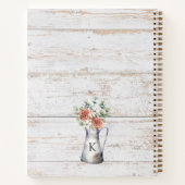 Livre de recettes de Rose de monogramme rustique e (Dos)