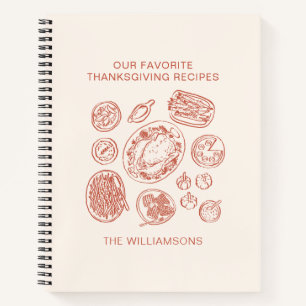Livre de recettes de Thanksgiving au nom de famill