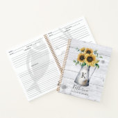 Livre de recettes de tournesol de Monogramme rusti (Intérieur)