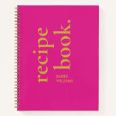 Livre de recettes de typographie rose chaud modern (Devant)