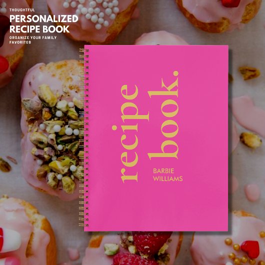 Livre de recettes de typographie rose chaud modern