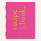 Livre de recettes de typographie rose moderne gras (Devant)