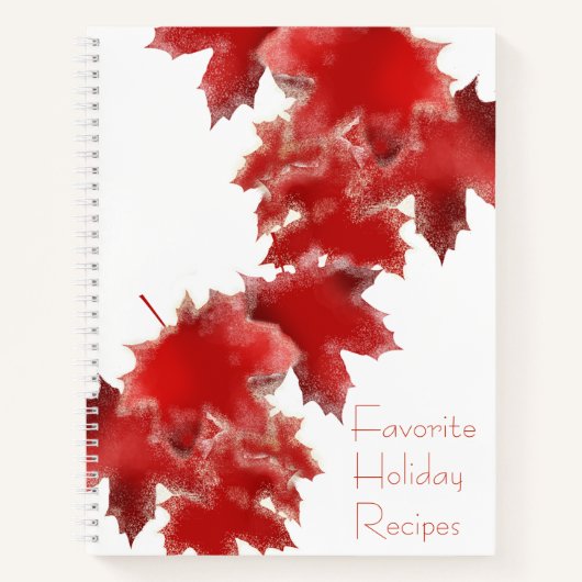 Livre de recettes de vacances Feuilles rouges neig (Devant)
