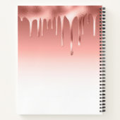 Livre de recettes en écriture moderne or rose (Dos)