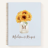 Livre de recettes en pot Mason Tournesol Monogramm (Devant)