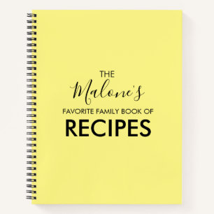 Livre de recettes favorites Jaune