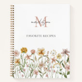 Livre de recettes Fleur sauvage d'aquarelle monogr (Devant)
