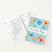 Livre de recettes floral rustique aquarelle bleu b (Intérieur)