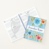 Livre de recettes floral rustique aquarelle bleu b (Intérieur)