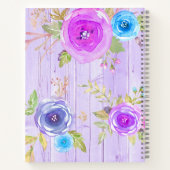 Livre de recettes floral rustique aquarelle plum b (Dos)