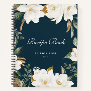 Livre de recettes florales de magnolia d'aquarelle