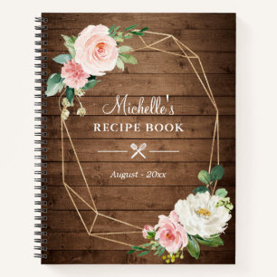 Livre de recettes florales en bois rustique