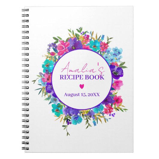 Livre de recettes florales rose pourpre (Devant)