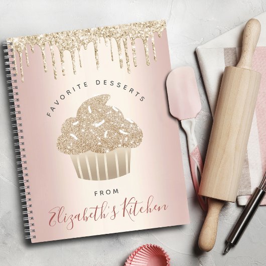 Livre de recettes Gold Parties scintillant Cupcake