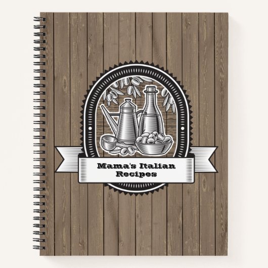 Livre de recettes italiennes de maman avec olives (Devant)