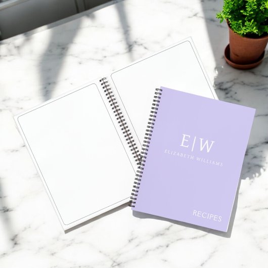 Livre de recettes Lavande violet de la fille Monog