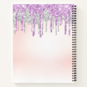 Livre de recettes moderne paillettes argent et vio (Dos)