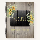 Livre de recettes monogrammé chef rustique cuisine (Devant)
