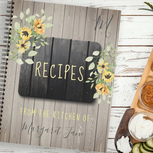 Livre de recettes monogrammé chef rustique cuisine