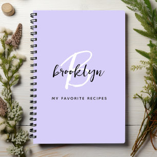 Livre de recettes monogramme noir et blanc à la la