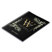 Livre de recettes Monogramme Or Modern Greenery (Côté gauche)