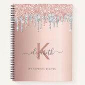 Livre de recettes monogramme parties scintillant r (Devant)