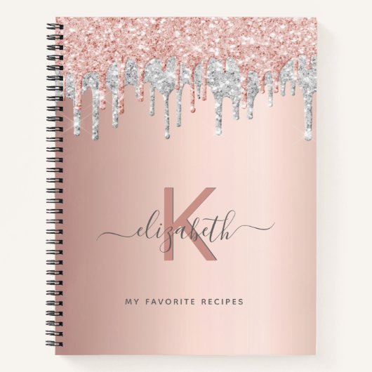 Livre de recettes monogramme parties scintillant r (Devant)