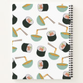 Livre de recettes Motif de sushis et nouilles (Dos)