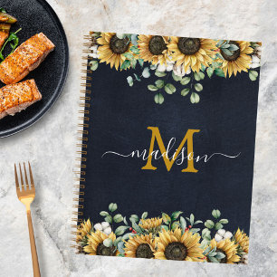 Livre de recettes noir tournesol eucalyptus monogr