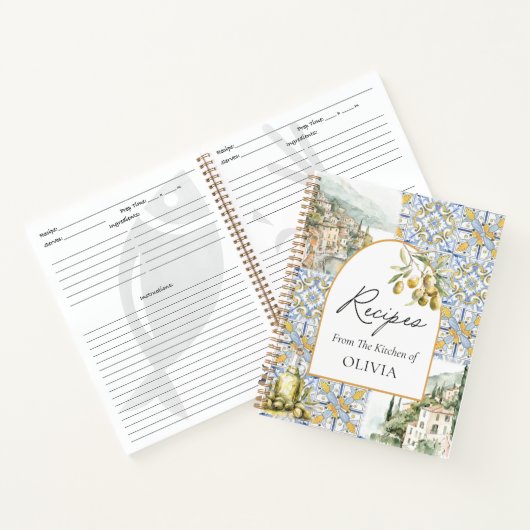 Livre de recettes Olive Mediterranean Tile Patten (Intérieur)