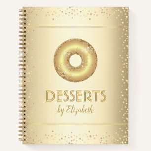 Livre de recettes or parties scintillant beige  mo