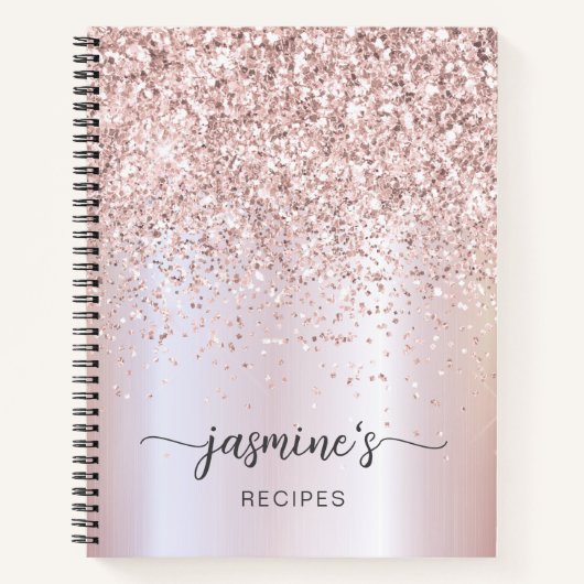 Livre de recettes pailleté Glam or rose (Devant)